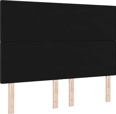 Produktbild von LED Kopfteil mit LED-Lichtleisten Schwarz 160 cm Stoff