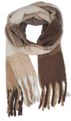 Produktbild von styleBREAKER Damen Webschal mit Karomuster | Kuscheliger Winterschal mit langen Fransen | Weiches Schultertuch 50 x 190 cm | Oversize Stola warm & pflegeleicht