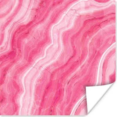 Produktbild von MuchoWow® Poster Achat Geode - Rosa - Kristall - Geode 100x100 cm - Babyzimmer