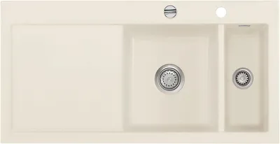 Produktbild von Auflagespüle KeraDomo MERA 100 Jasmin Becken rechts mit Excenterbedienung