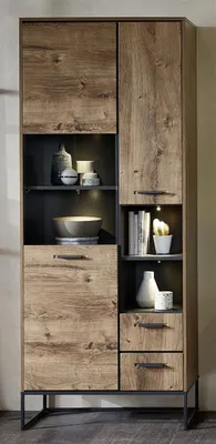 Produktbild von Vitrine Standschrank Beistellschrank Standvitrine Vitrinenschrank "Manhattan I"