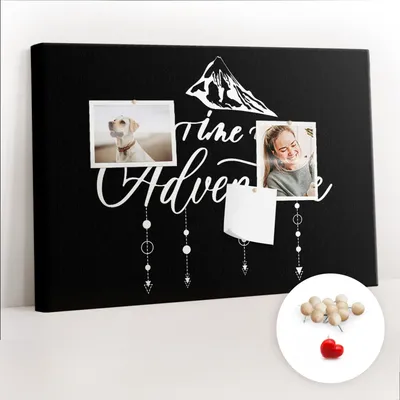 Obrázok produktu pre Korková tabuľa Tabuľa na poznámky Tabuľa na špendlíky - učebná pomôcka 60x40 cm - 100ks drevených kolíkov - #N/D!