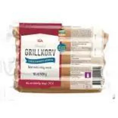 Produktbild von ICA Schwedische Grillkorv Wurst, 500g Packung