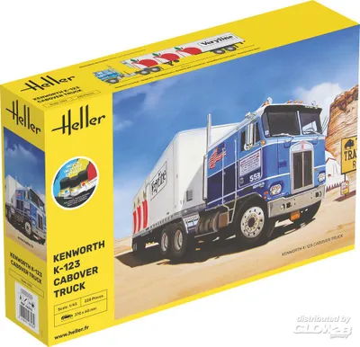 Obrázek produktu pro Heller: STARTER KIT Kenworth K-123 Cabover Truck v měřítku 1:43 [1000567930]