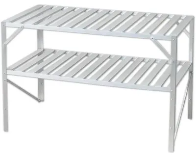 Produktbild von Alutisch Halls 2-lagig 120 x 52 x 76 cm silber