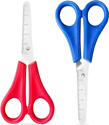 Produktbild von 2 Stück Kinderschere Bastelschere Lernschere Skala Stumpfe Spitze DIY