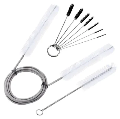 Zdjęcie produktu dla Zestaw szczotek do czyszczenia, 9 sztuk, nylon, stal nierdzewna, 212 cm, do akwarium, węże, filtry, rury, elastyczne