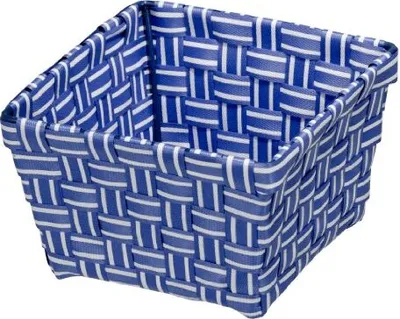Produktbild von WENKO 20971100 Aufbewahrungskorb Salsa Blau-Weiß - Badkorb, Polypropylen, 14 x 9 x 14 cm