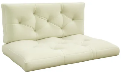 Produktbild von Sitzpolster Sitzkissen Polsterauflage, mit Knopfheftung, 120 x 80 x 12 cm, Cremeweiß
