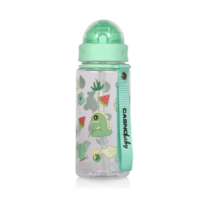 Produktbild von Kinder Trinkflasche Tritan mit Strohhalm Trinkhalm Getränkeflasche BPA frei Wasserflasche 400ml Auslaufsicher