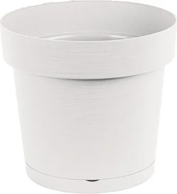 Image de Pot de fleurs en plastique avec soucoupe MELROSE GLAMOUR 29,5 cm, plastique, blanc mat