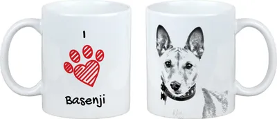 Productafbeelding van Basenji mok met hond Ik hou van Art-Dog