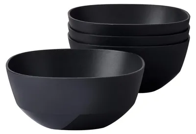Servierschalen-Set, 4 Stück, 750 ml, Schwarz, spülmaschinengeeignet