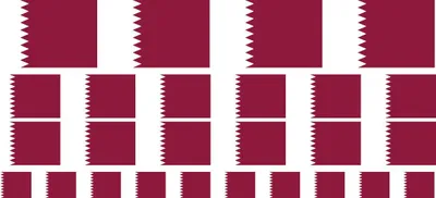 Produktbild von Mini Aufkleber Set - Pack glatt - 4x 51x31mm+ 12x 33x20mm + 10x 20x12mm- selbstklebender Sticker - Qatar - Flagge / Banner / Standarte fürs Auto, Büro, zu Hause und die Schule - Set of 26
