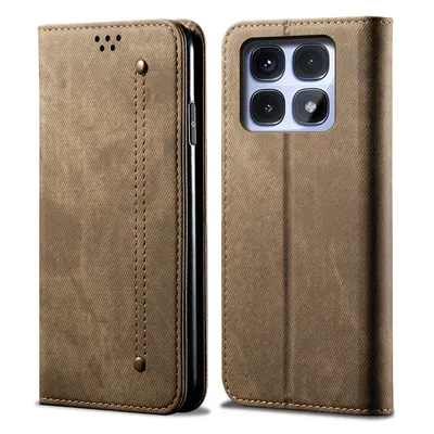 Obrázek produktu pro Pouzdro pro Xiaomi Redmi K70 Ultra, Kožené Peněženkové Pouzdro s Magnetickým Uzavíráním a Stojánkem Khaki