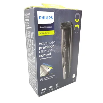 Produktbild von Philips BEARDTRIMMER Series 5000 BT5515/75 Bartschneider, Waschbar, Akku, Selbstschärfende Rollen, Schwarz