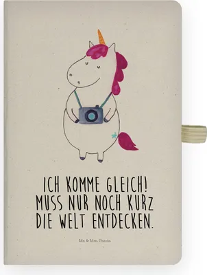 Produktbild von Mr. & Mrs. Panda Kladde Einhorn Fotograf - Transparent - Geschenk, Urlaub, Kamera, Unicorn, Adressbuch, Journal, Skizzenbuch, Einhörner, notizbuch, Reisen, Tagebuch