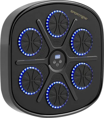 Produktbild von Music Boxing Machine, elektronische Bluetooth Boxmaschine mit LED-Leuchten, Musik, Wandmontage Boxziel für Erwachsene, Heimübungen, Schwarz