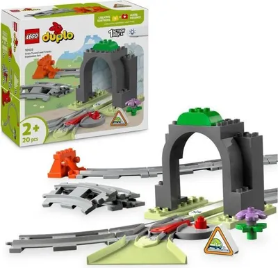 Image de LEGO DUPLO Ma ville Set d'extension : Rails et Tunnel de Train, 20 Pièces, Jouet Enfant 2+ Ans