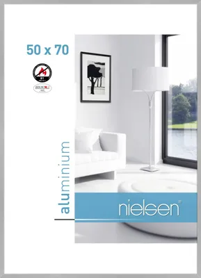 Obrázok produktu pre Nielsen protipožiarny rám C2 štruktúra strieborná matná 50x70 cm