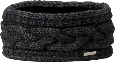 Giesswein Strick-Stirnband mit feinem Zopfmuster und Wolle in schwarz