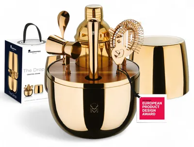 Cocktailset, 6-teilig, Edelstahl, kupferfarben, goldfarben
