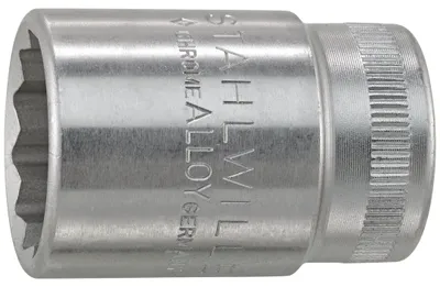 Imagen del producto de Adaptador para llave de tubo, 50 1/2 pulgadas, hexagonal de 12 caras, tamaño 16 mm, longitud 38 mm, marca STAHLWILLE