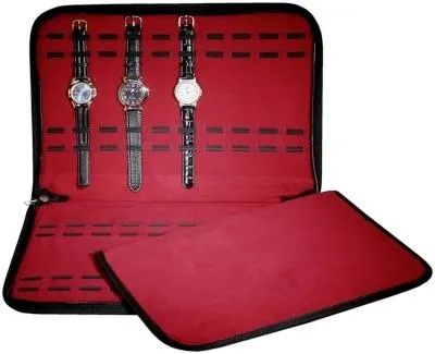 Produktbild von 7daysin - Uhrenmappe für 20 Uhren, schwarz (ohne Deko), Maße: 39 x 26,5 x 1,5 cm