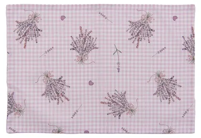 Obrázek produktu pro Clayre & Eef Prostírání sada 6 ks 48x33 cm Fialová Bílá Bavlna Levandule