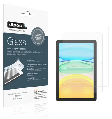 Produktbild von 2x Schutzfolie für Hotwav Pad 12 Pro matt - Anti-Shock 9H Folie dipos Glass Kunststoffglas