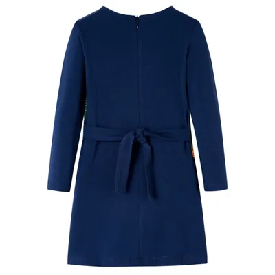Immagine prodotto di vidaXL Abito da bambino con maniche lunghe blu navy 128