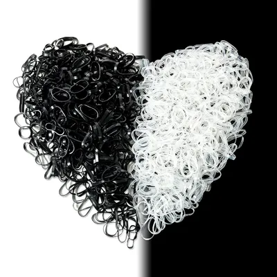 Produktbild von 1000 Mini Haargummis Schwarz Transparent für Mädchen Dreadlocks
