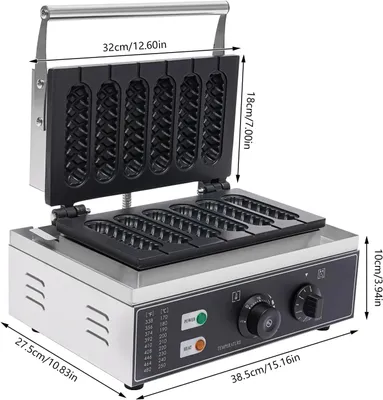 Image de Gaufrier, capacité de 6 gaufres, cuisson rapide, couleur argentée