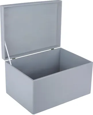 Image de Creative Deco Boite de Rangement en Bois Gris 40 x 30 x 24 cm (+/- 1 cm)