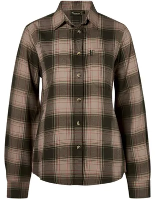 Productafbeelding van Pinewood Finnveden, geruite flanellen blouse voor dames (olijfgroen/donkergroen), maat L