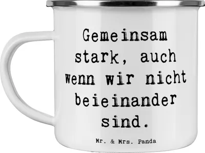 Produktbild von Mr. & Mrs. Panda Pott Spruch Trennung von den Eltern - Weiß - Geschenk, Lebensmut, Bestärkung, Vertrauem, Kraft, Unterstützung, Mutmacher, becher emaille, Teetasse, Tasse