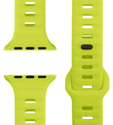 Immagine prodotto di Cinturino Motion per Apple Watch Ultra/SE/10/9/8/7/6/5/4/3/2/1, cinturino sportivo in morbido silicone, 42/44/45/46/49 mm - Giallo neon