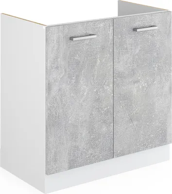 Produktbild von Vicco Spülenunterschrank R-Line, 80 cm ohne Arbeitsplatte, Beton/Weiß