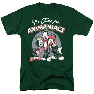 Immagine prodotto di Maglietta unisex "È ora di..." ispirata ad Animaniacs, taglia XXL, colore verde scuro, modello TV35643