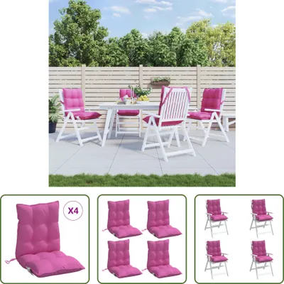 Produktbild von The Living Store Niedriglehner-Auflagen 4 Stk. Rosa Oxford-Gewebe