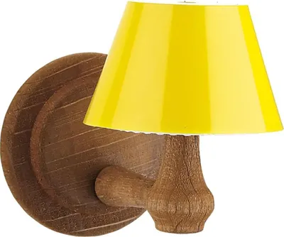 Produktbild von Wandlampe mit Kunststoffschirm für Puppenhaus, Schirm gelb