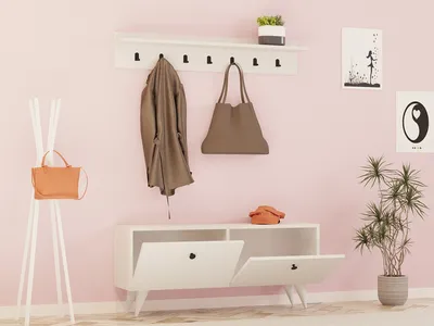 Produktbild von Skye Decor, Rupa - White, Hallenstand, Weiß, 100 % MELAMINBESCHICHTETE SPANPLATTEN, 113 x 35 x 48,5 cm