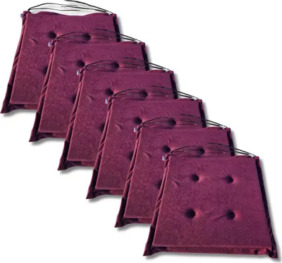 Image de Lot de 6 coussins chaise rembourrés 40x40x3 cm confort décoratif 1224