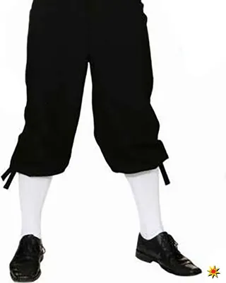 Herren Kniebundhose schwarz Hose Mittelalter Barock Freiherr Baron Mittelalterfest Fasching Karneval