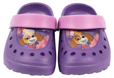 Produktbild von Paw Patrol Clogs für Mädchen - Skye Kinder Sandalen Pantoletten Hausschuhe Gartenschuhe rutschfest Lila 24-25