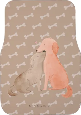 Produktbild von Mr. & Mrs. Panda Fußmatte Fürs Auto Hunde Liebe - Hundeglück - Geschenk, Auto-Fußmatte, Kuscheln, Teppich, Autoteppich, Automatte, Hund, Herz, Sprüche, Kuss