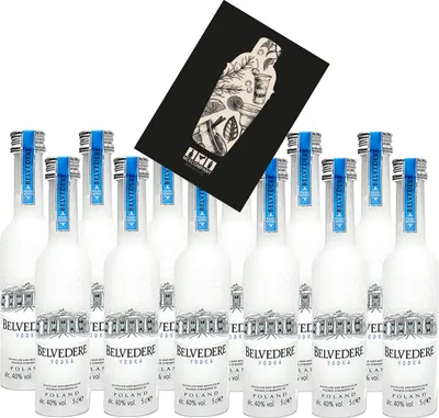 Produktbild von Belvedere Vodka Miniatur 12x 50ml (40% Vol) Poland Wodka Mini- [Enthält Sulfite]