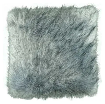 Produktbild von Kunstfell-Kissen Dekokissen Langhaaroptik Kuschelkissen Grau 45x45cm Inlet