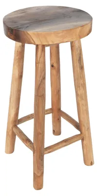 Image de KANSAS Tabouret de bar en teck Tabouret de bar en bois Chaise de bar en bois Tabouret de bistrot Tabouret de cuisine