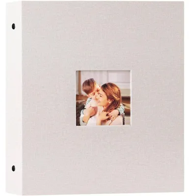 Image de Album photo à feuilles, format 13x18 cm, capacité pour 200 photos, couverture en lin, format horizontal, couleur beige